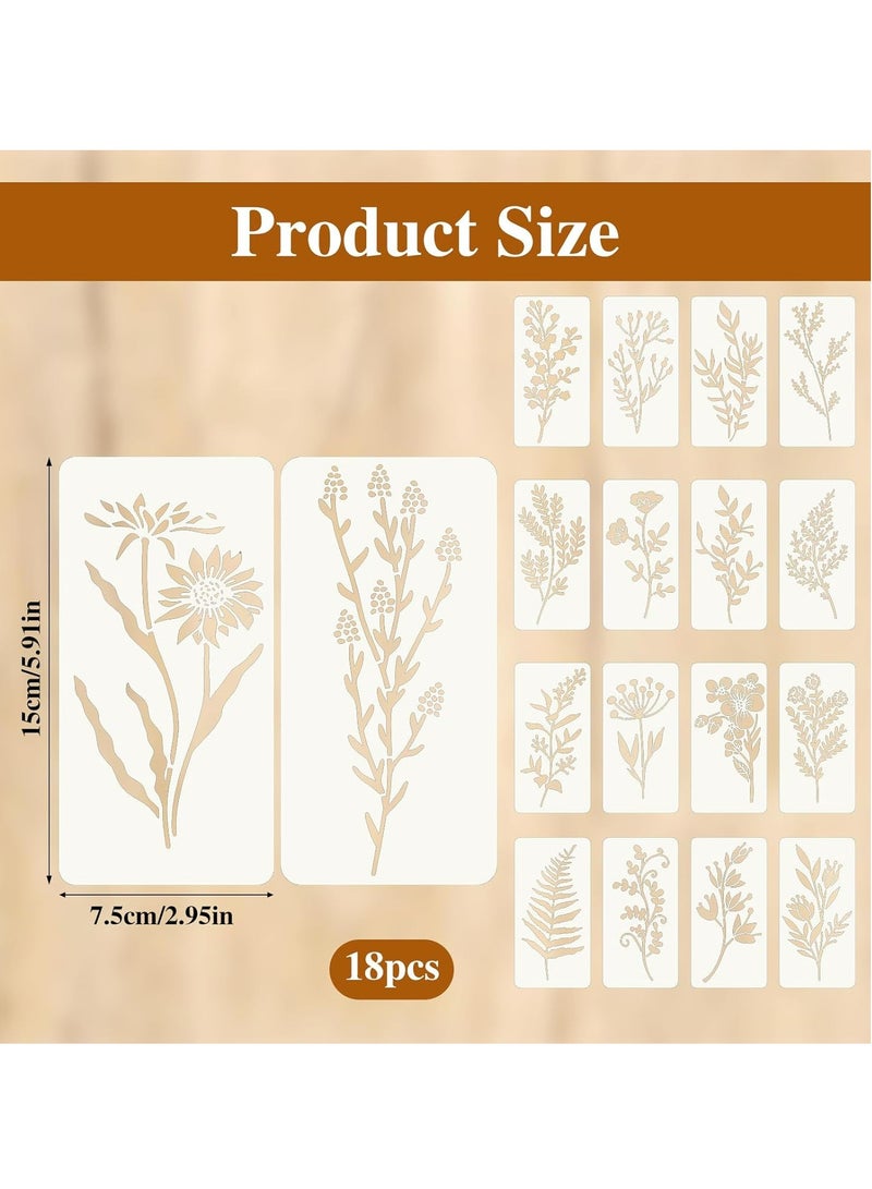 Oasisgalore Reusable Flower Painting Stencils, 18-Pack for Wood, Wall, Gift Boxes, Furniture, Clothing  - Image 2