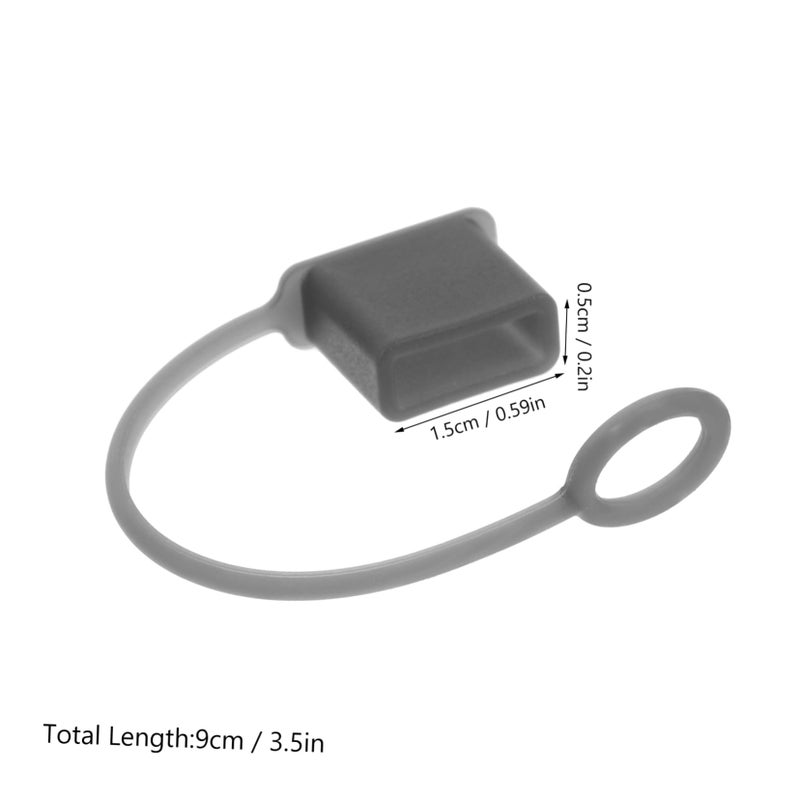 USB Port Dust Plugs 30 Pieces Black Charging Data Cable Protector Covers - Image 3