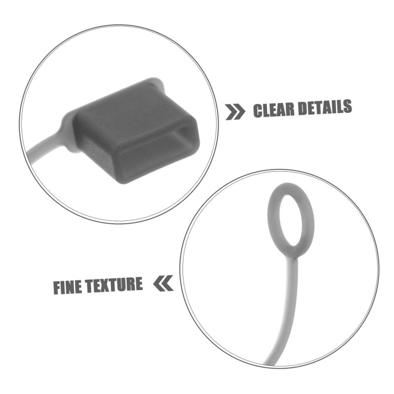 USB Port Dust Plugs 30 Pieces Black Charging Data Cable Protector Covers - Image 4