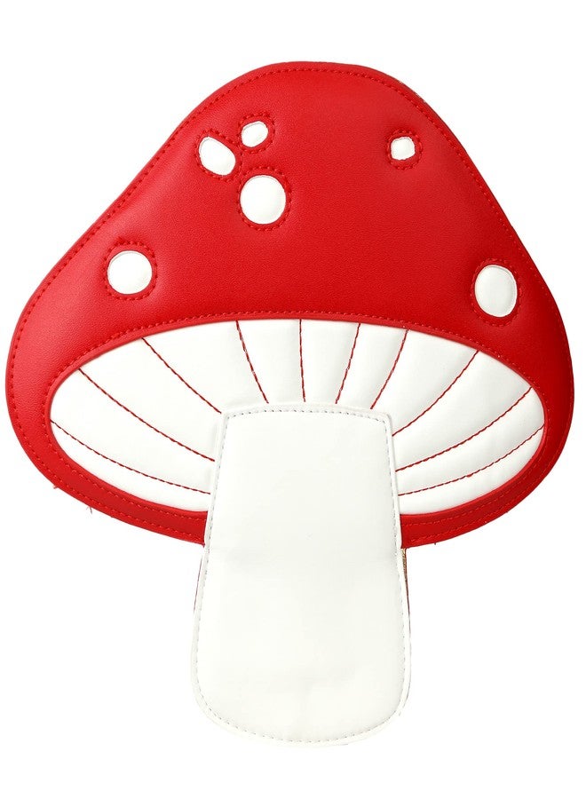 QiMing Mushroom Shoulder Purses,PU Lovely Botany CrossBody Bag for Girl Women(Red) - Image 1