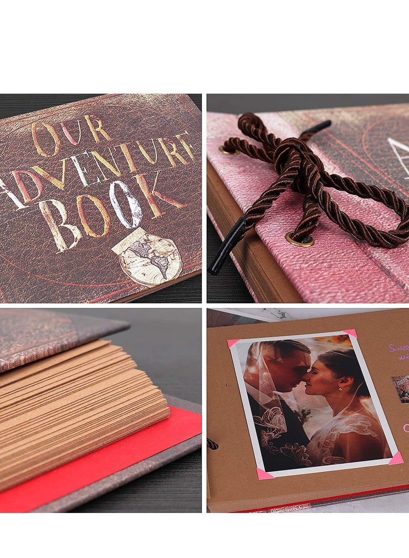 Zikra Our Adventure Book Pixar Up Handmade DIY Family Scrapbook Photo Album Expandable 11.6x7.5 Inches 80 Pages with Storage Box Accessories Kit - Image 3