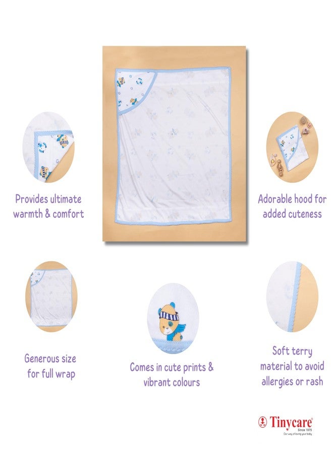 Tinycare Cotton Bath Hooded Towel for New Born, Extra Soft Terry Fabric Printed Towel for Kids/Toddler/Infants 72 x 72cm, Quick Absorbent, Reusable Napkins Bathing Towels (Beige- 1P) 0-12 Months - Image 4