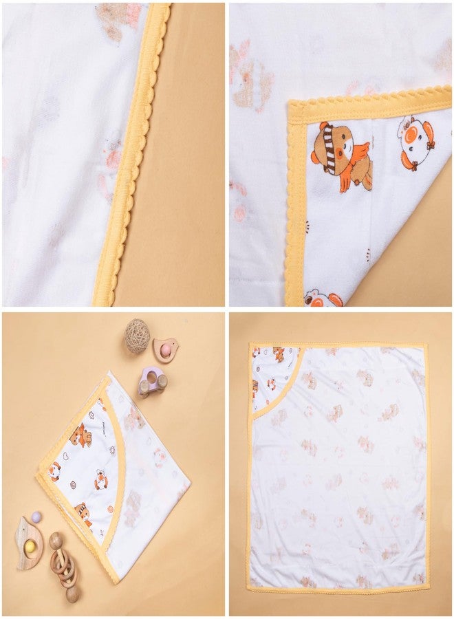 Tinycare Cotton Bath Hooded Towel for New Born, Extra Soft Terry Fabric Printed Towel for Kids/Toddler/Infants 72 x 72cm, Quick Absorbent, Reusable Napkins Bathing Towels (Beige- 1P) 0-12 Months - Image 5