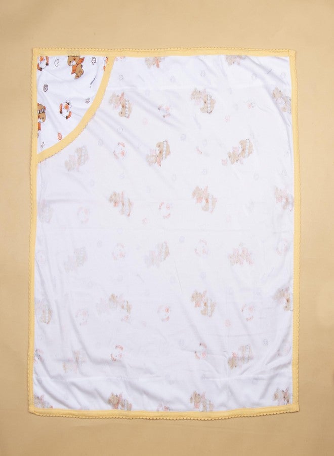 Tinycare Cotton Bath Hooded Towel for New Born, Extra Soft Terry Fabric Printed Towel for Kids/Toddler/Infants 72 x 72cm, Quick Absorbent, Reusable Napkins Bathing Towels (Beige- 1P) 0-12 Months - Image 3