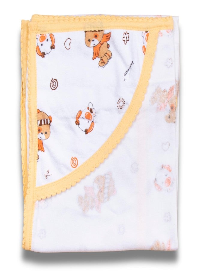 Tinycare Cotton Bath Hooded Towel for New Born, Extra Soft Terry Fabric Printed Towel for Kids/Toddler/Infants 72 x 72cm, Quick Absorbent, Reusable Napkins Bathing Towels (Beige- 1P) 0-12 Months - Image 1