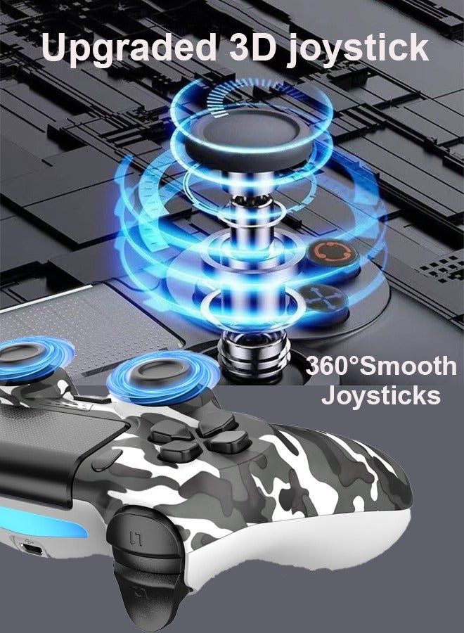 CubeG Wireless Controller for PlayStation 4, Bluetooth High-Performance Gamepad with Dual Motor Feedback - Camo Gray - Image 3