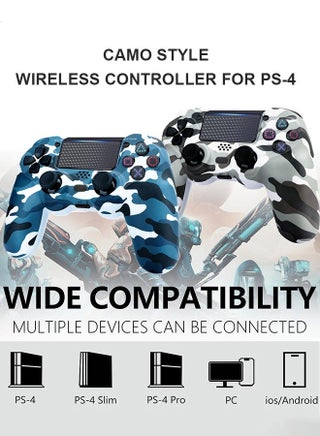 Wireless Controller for PlayStation 4, Bluetooth High-Performance Gamepad with Dual Motor Feedback - Camo Gray - view 2