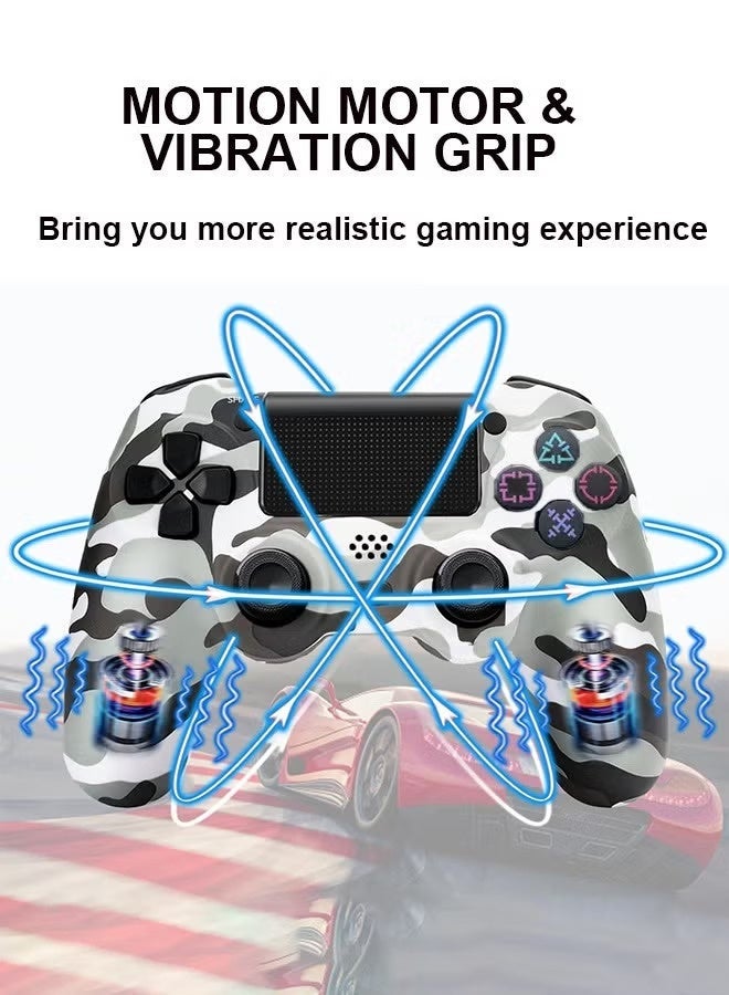 CubeG Wireless Controller for PlayStation 4, Bluetooth High-Performance Gamepad with Dual Motor Feedback - Camo Gray - Image 4