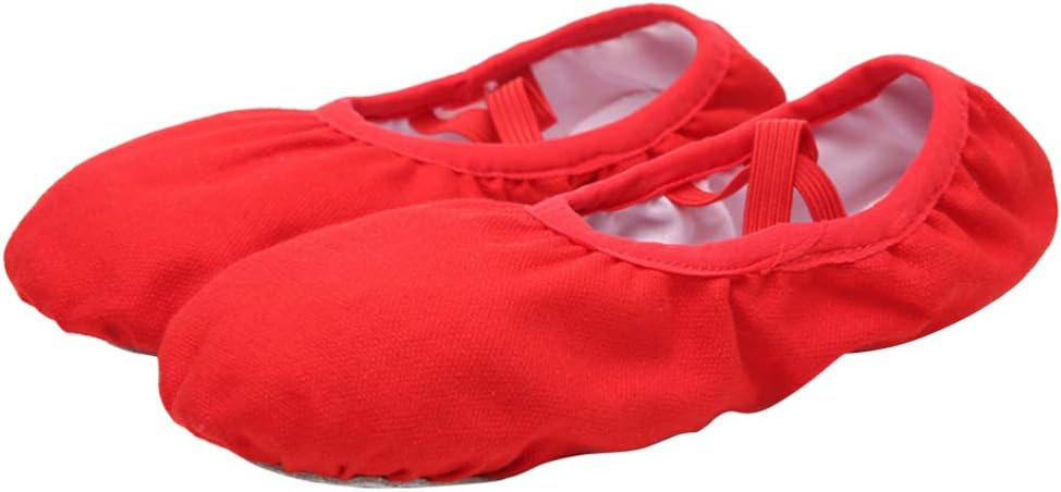 comfrt 1 Pair Leather Ballet Shoes Ballet Full Sole Slippers Dance Shoes Yoga Shoes for Women Kids Girls Dancing Practice Red Size 37