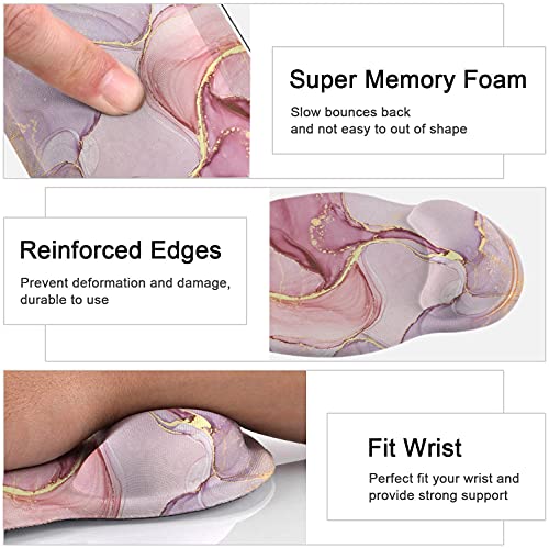 Lateefah Mouse Pad with Wrist Rest, 3-in-1 Gaming Mouse Pad, Keyboard Wrist Rest, Ergonomic Memory Foam Mousepad with Wrist Support for Computer Keyboard - Image 3