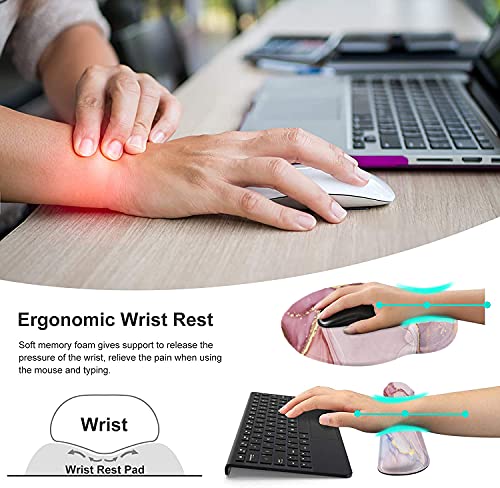 Lateefah Mouse Pad with Wrist Rest, 3-in-1 Gaming Mouse Pad, Keyboard Wrist Rest, Ergonomic Memory Foam Mousepad with Wrist Support for Computer Keyboard - Image 2
