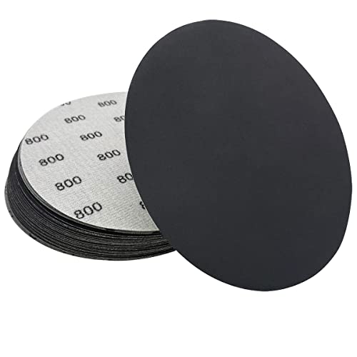 AutKerige 800 Grit Wet Dry Sandpaper, 25 PCS 6 Inch Sanding Discs with Hook and Loop Back, Premium Silicon Carbide Abrasive Polishing Sandpaper Pads for Auto, Metal or Wood Polishing and Scratches Removing - Image 1