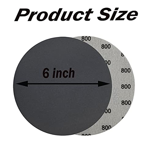 AutKerige 800 Grit Wet Dry Sandpaper, 25 PCS 6 Inch Sanding Discs with Hook and Loop Back, Premium Silicon Carbide Abrasive Polishing Sandpaper Pads for Auto, Metal or Wood Polishing and Scratches Removing - Image 2
