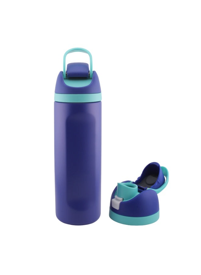 CRAVISTA 24oz Stainless Steel Water Bottle – Double Wall Vacuum Insulated Flask with Spout & Straw, BPA-Free, Leak-Proof Sports Water Bottle for Hot & Cold Drinks (Blue) - Image 2