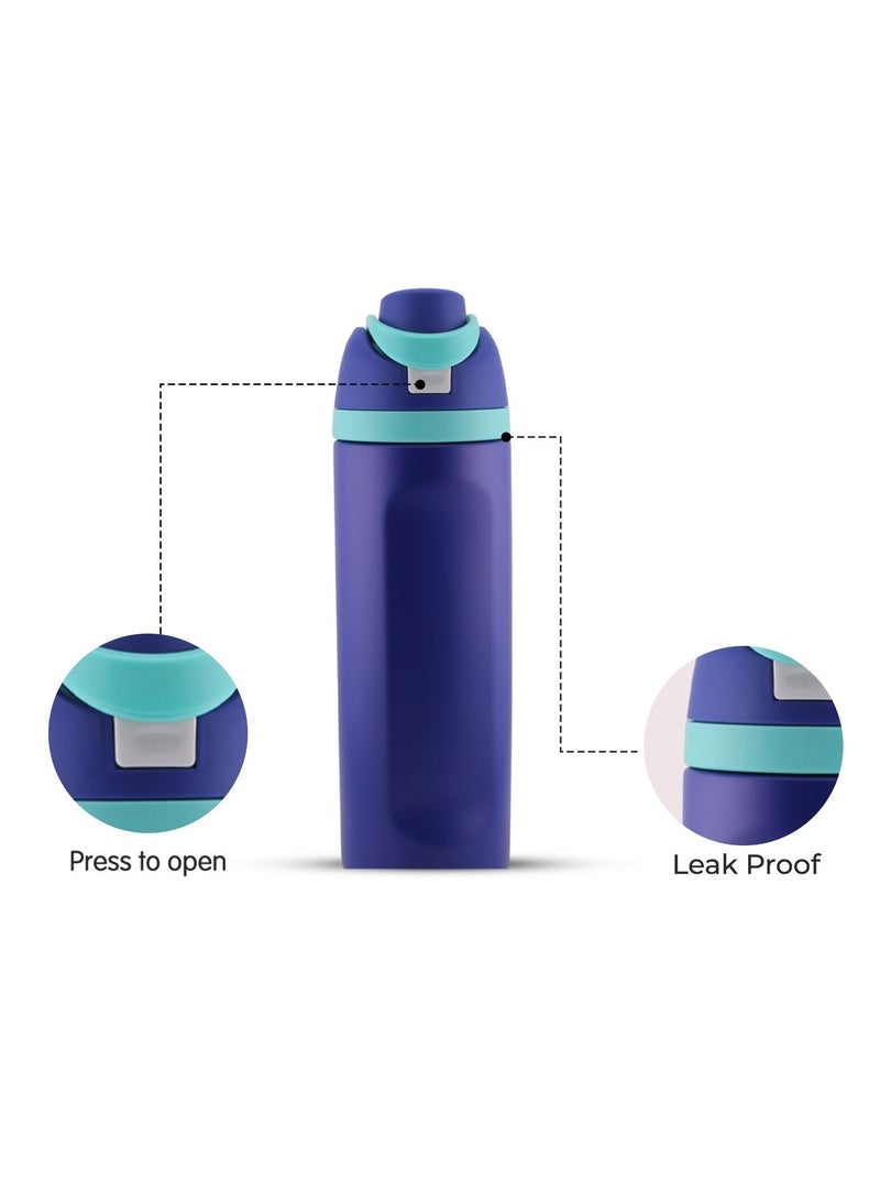 CRAVISTA 24oz Stainless Steel Water Bottle – Double Wall Vacuum Insulated Flask with Spout & Straw, BPA-Free, Leak-Proof Sports Water Bottle for Hot & Cold Drinks (Blue) - Image 4
