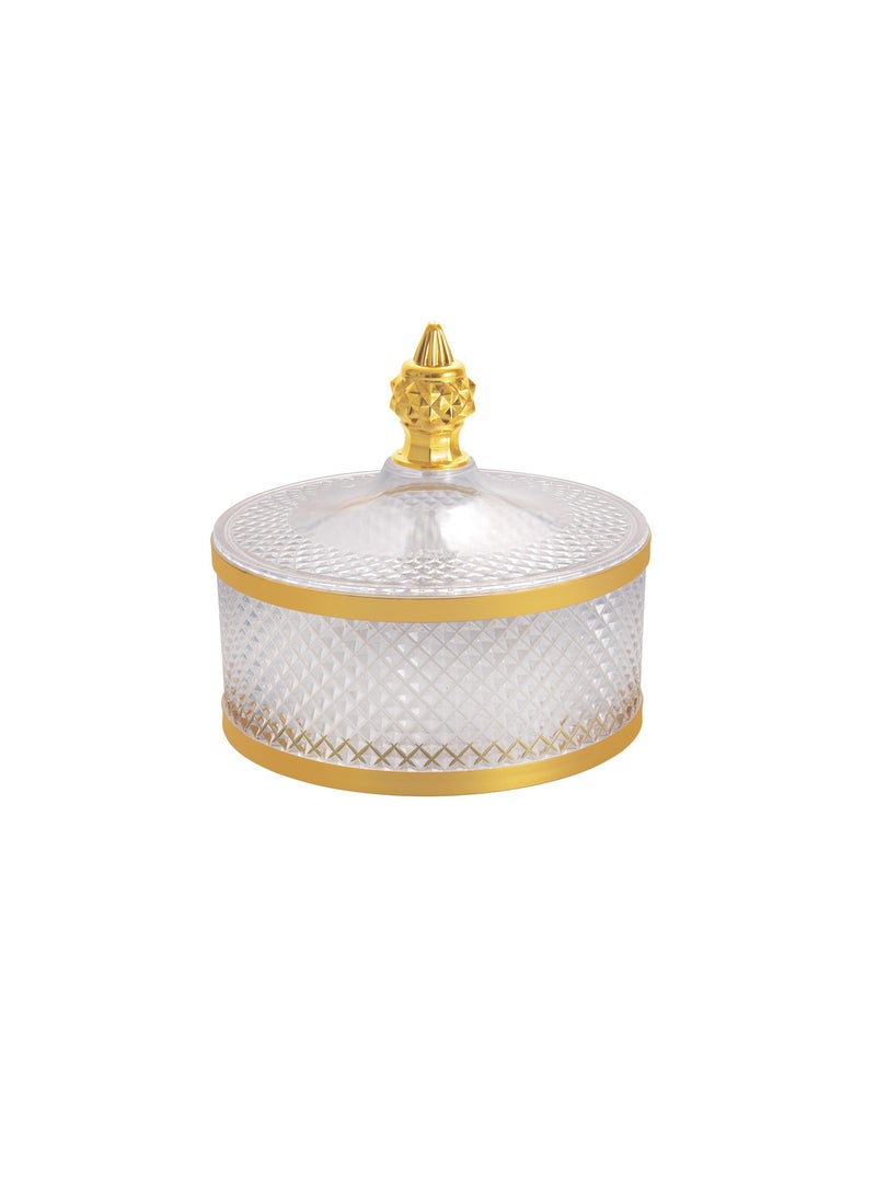 Royalford Acrylic Candy Bowl- RF12341/ Elegant and Sleek Design with Durable and Long-Lasting Construction Gold - Image 1