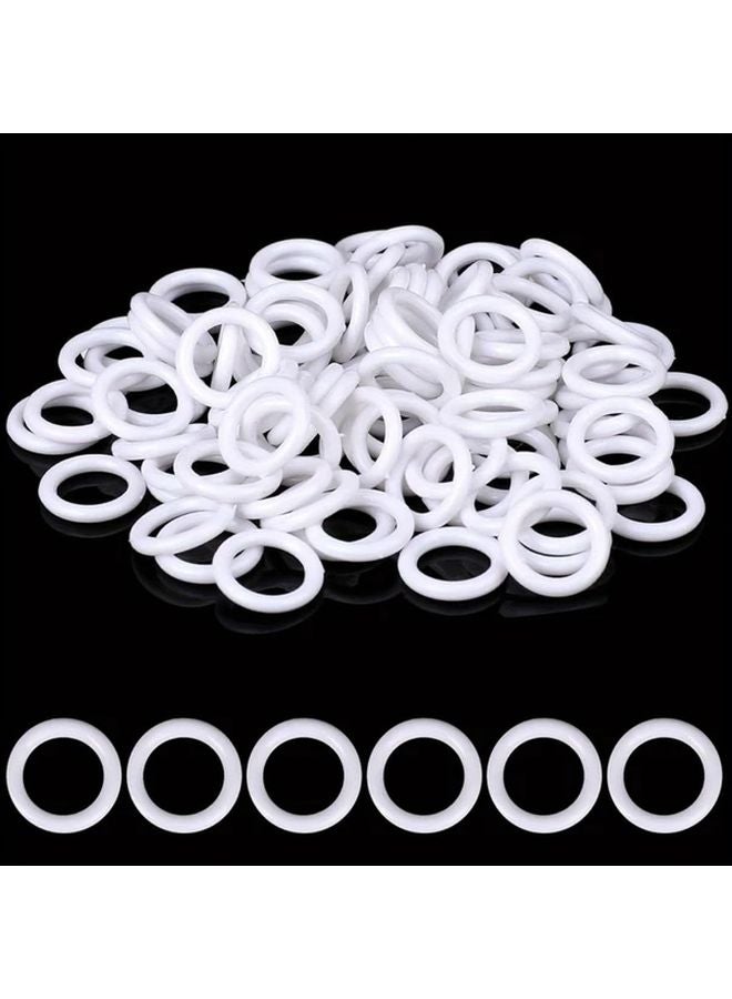 100pcs White Roman Blind Rings Plastic O Rings For Shades Curtain Rod DIY Kit - Image 1