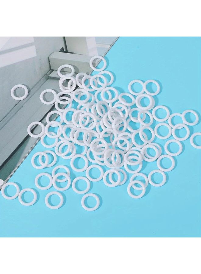 100pcs White Roman Blind Rings Plastic O Rings For Shades Curtain Rod DIY Kit - Image 4