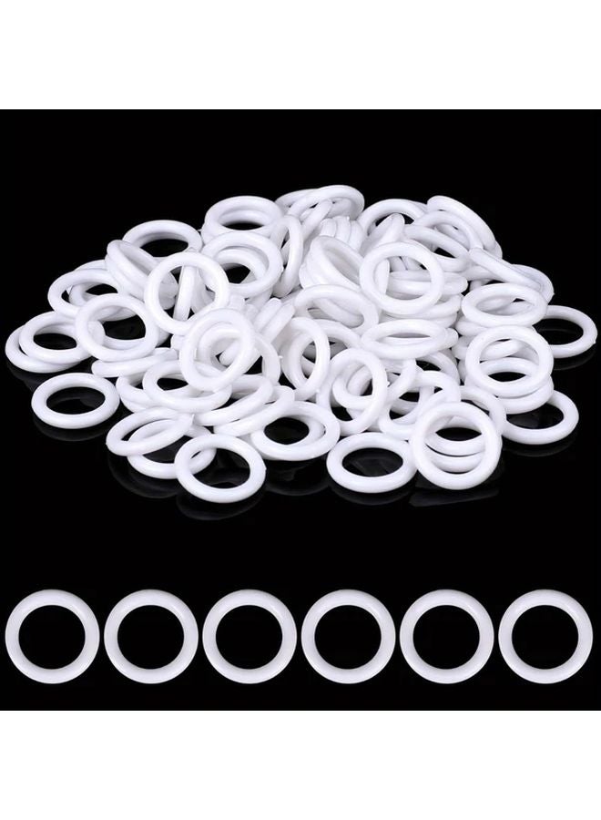 100pcs White Roman Blind Rings Plastic O Rings For Shades Curtain Rod DIY Kit - Image 2