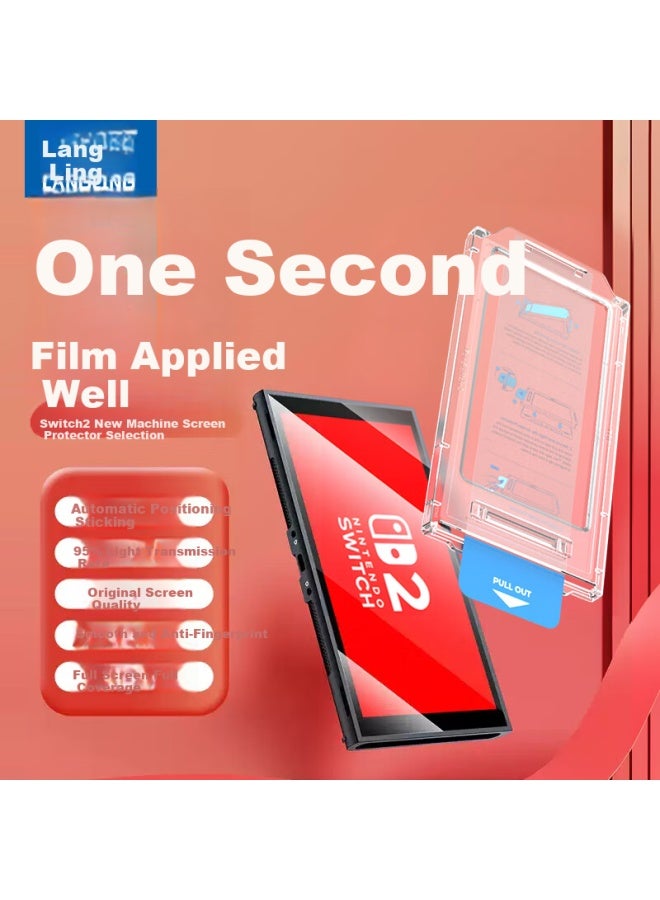 Langling Ar Enhanced Transparent Screen Protector For Nintendo Switch 2, High Definition Anti-fingerprint Full Screen Coverage Tempered Glass Film - Image 1