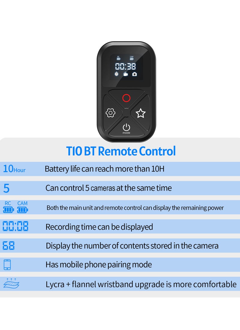 TELESIN - جهاز تحكم عن بعد لاسلكي ذكي مقاوم للماء GP-RMT-T10 مزود بشاشة عرض LED ومسافة عمل كبيرة 80 مترًا لاستبدال GoPro 10 9 8 max - Image 1