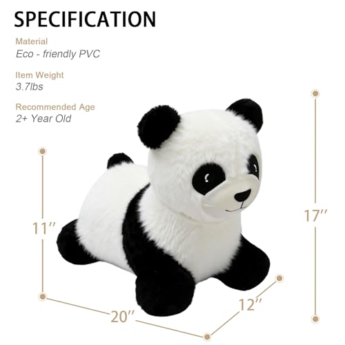 INPANY Bouncy Horse Panda Hopper Toys Toddler Plush Bouncing Animal Kid Inflatable Ride on Rubber Bouncer Outdoor Cool Birthday Gift for 2 3 4 Yr Boy Girl - Image 5