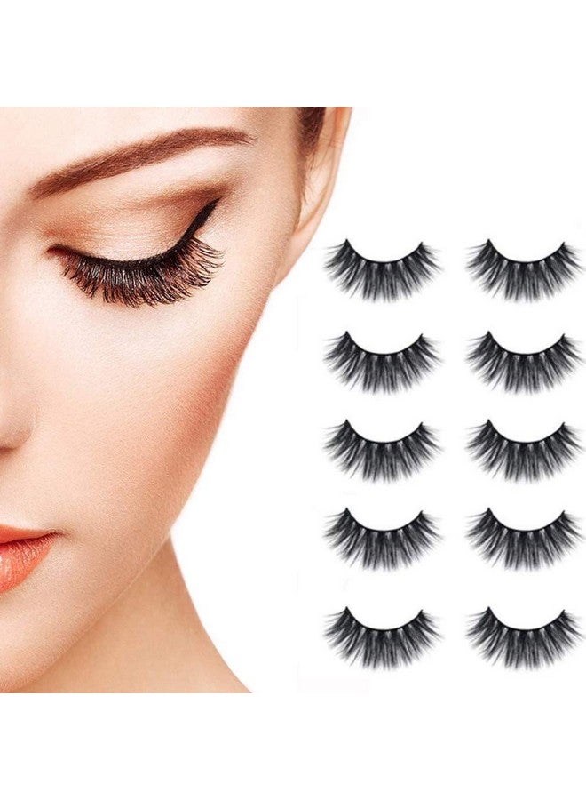 adbeni False Eyelashes 5 Pcs 1 Pcs Eyelash Curler 1 Puff White Mini Eyshadow Pallete 1 Eyelash Glue (Pack Of 5) - Image 3