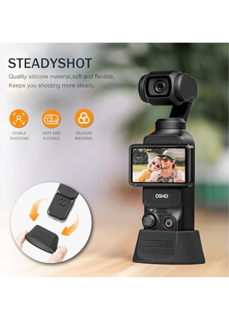 KASTWAVE Pocket 3 Desktop Mount Base, Silicone Non-Slip Desktop Mount, Brackets Gimbal Silicone Stand Mount Non-Slip Adapter, for DJI Osmo Pocket 3 Accessories, Lightweight and Compact - Image 4