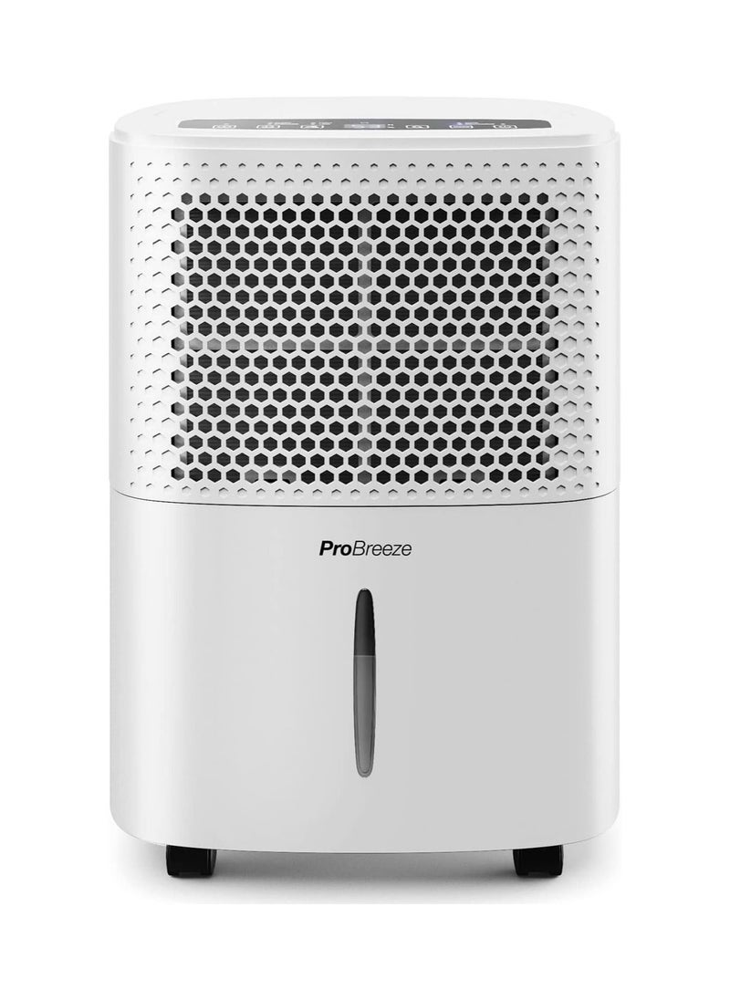 Pro Breeze 12L/Day Dehumidifier with Digital Humidity Display, Sleep Mode, Continuous Drainage, Laundry Drying and 24 Hour Timer - Ideal for Damp and Condensation, Quiet Mark Certified  - Image 1