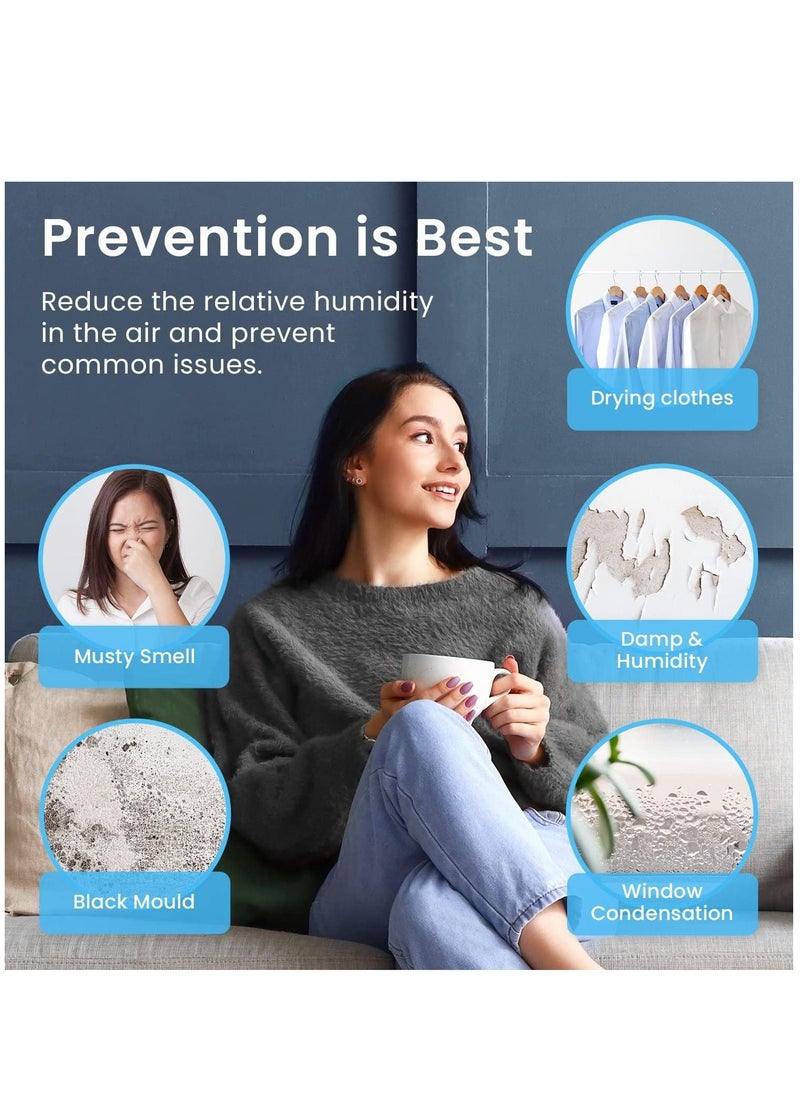 Pro Breeze 12L/Day Dehumidifier with Digital Humidity Display, Sleep Mode, Continuous Drainage, Laundry Drying and 24 Hour Timer - Ideal for Damp and Condensation, Quiet Mark Certified  - Image 4