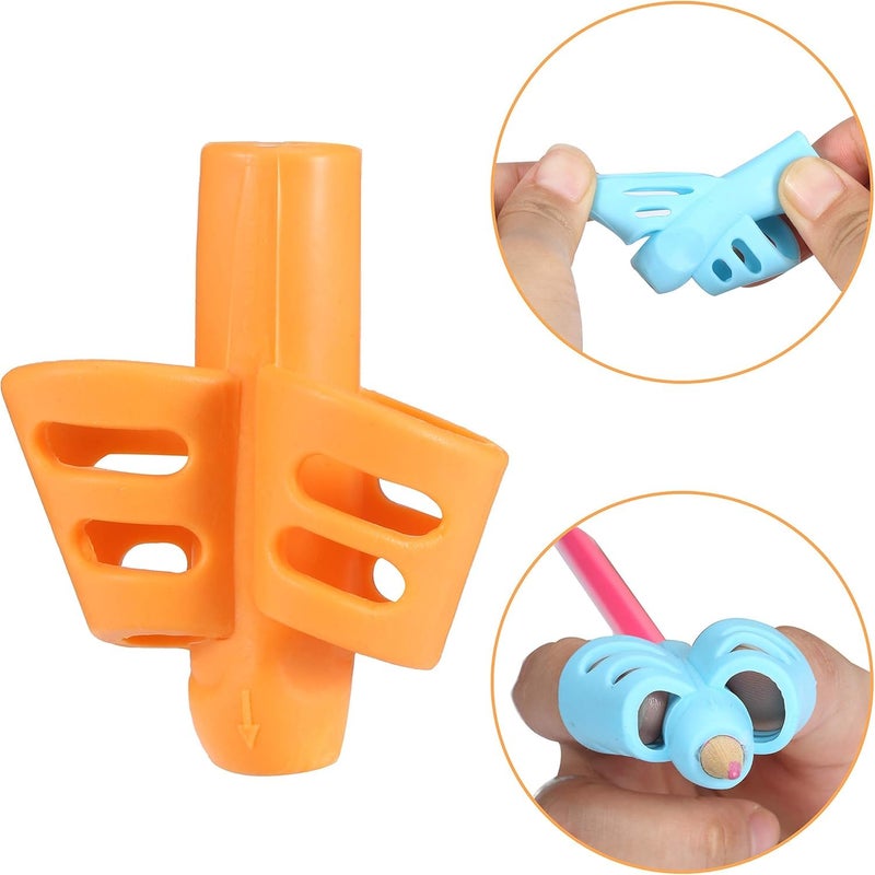 AIMERS Pencil Grip Set for Kids - Handwriting Aid & Posture Correction Tool for Toddlers, Preschoolers & Children, Soft Ergonomic Grip for Writing, Pencil Holder for Handwriting Improvement - 3pcs - Image 3