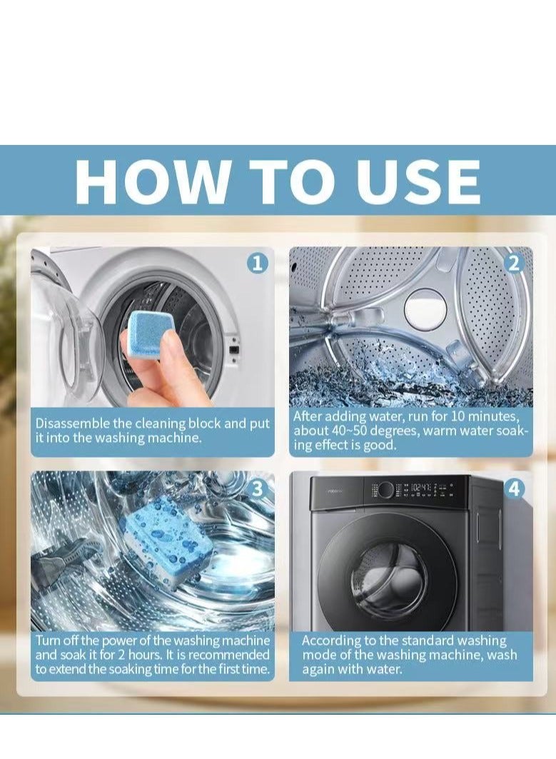Maebho Washing Machine Cleaner Tablets, Deep Clean Front Loader & Top Load Washer, 12 Pcs Professional Grade Washer Machine Cleaner Deodorizer for Removing Build-up - Image 4