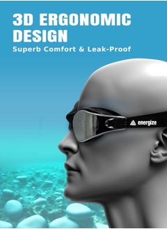 Energize Premium Swimming Goggles with Nose Plugs & Ear Plugs for Men, Women & Teenagers, - Clear Vision, 180° Panoramic View, Polarized, Anti-Fog, UV Protection, Leak-Proof Eyewear  - Image 2