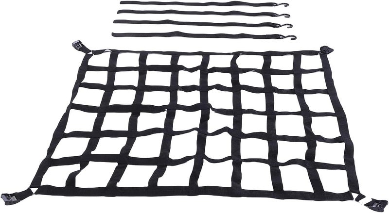 Cargo Net, High Load Capacity 1100lbs Tear Proof Design with Adjustable Cam Buckles and S Hooks for Pickup Truck Bed Trailer SUV Boat (50" x 42") - Image 4