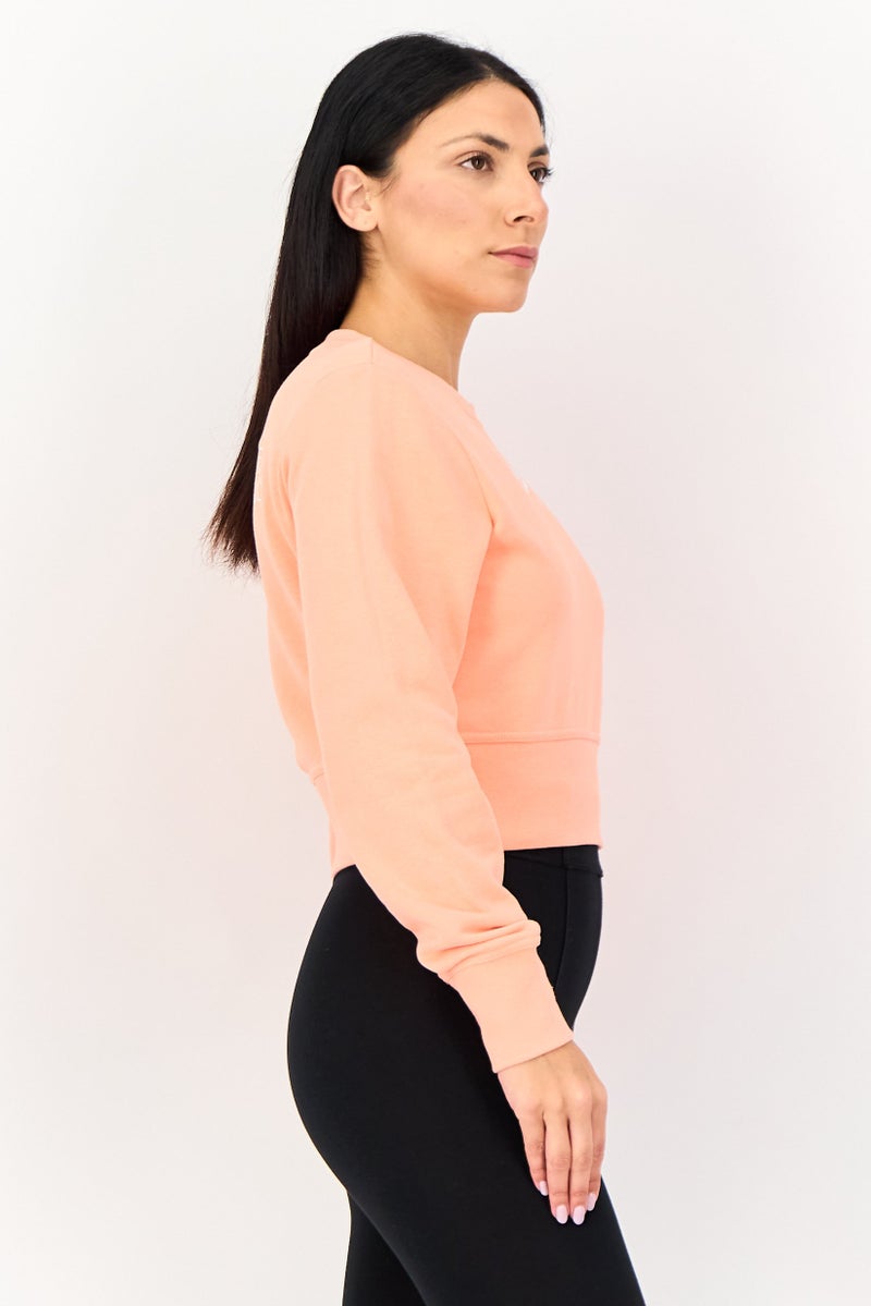 Nike سويت شيرت خارجي طويل الأكمام للنساء، برتقالي - Image 2