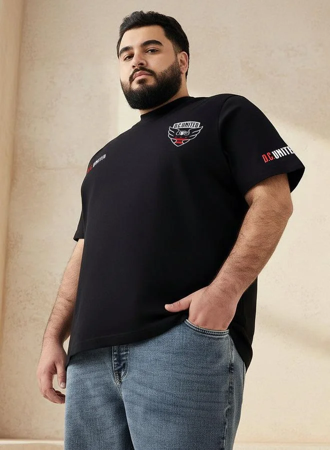 ماكسيم Men Regular Fit Crew Neck Short Sleeves D.C United Print T shirt