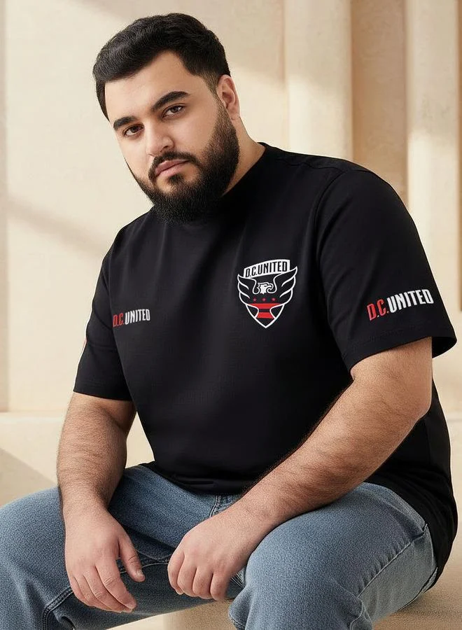 ماكسيم Men Regular Fit Crew Neck Short Sleeves D.C United Print T shirt