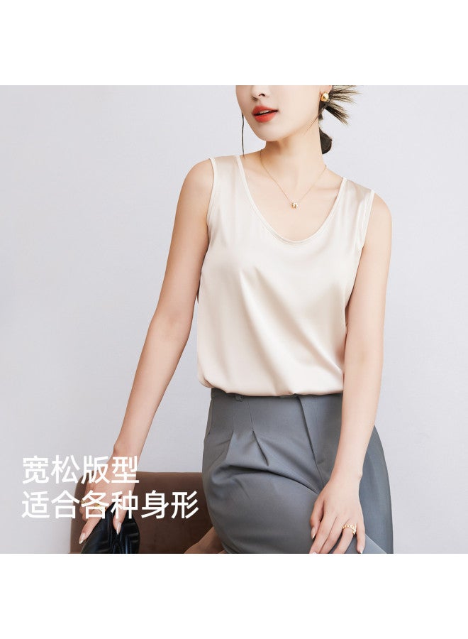 Top melon U-Neck Smooth Faux Silk Women'S Camisole, Perfect For Layering Under Blazers Or Wearing Alone - Image 5