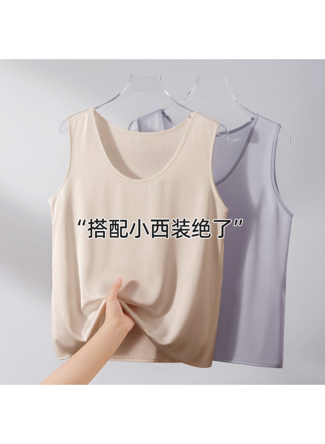 Top melon U-Neck Smooth Faux Silk Women'S Camisole, Perfect For Layering Under Blazers Or Wearing Alone - Image 3