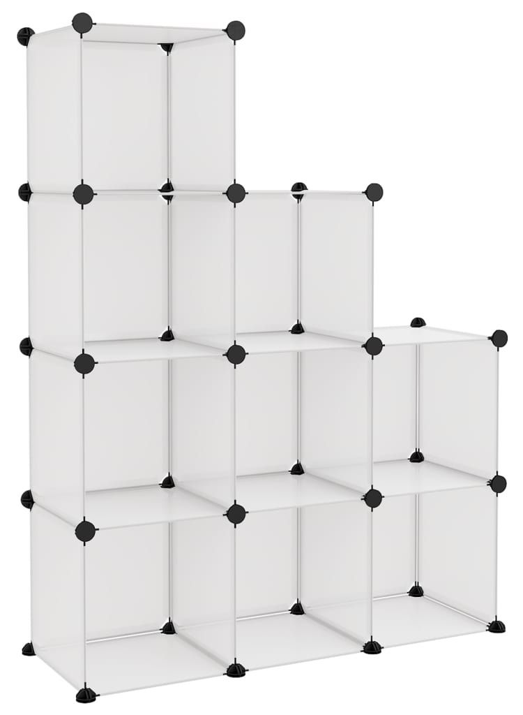 Generic 9 -Cube Plastic Shoe Storage Organizer Units, Stackable Shoe Organizing Rack, Closed Shoe Organizer Boxes Bins with Doors, Space Saving Shoe Storage Cabinet for Heels, Boots, Slippers - Image 1