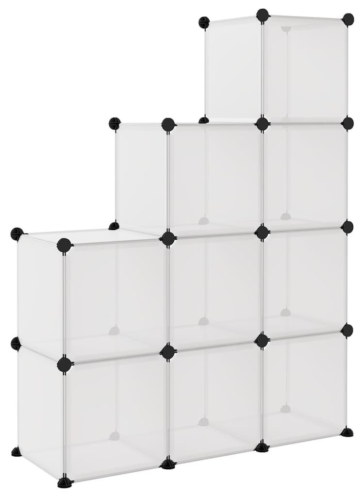 Generic 9 -Cube Plastic Shoe Storage Organizer Units, Stackable Shoe Organizing Rack, Closed Shoe Organizer Boxes Bins with Doors, Space Saving Shoe Storage Cabinet for Heels, Boots, Slippers - Image 3