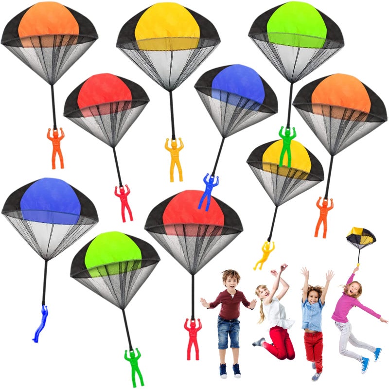 Juuxncgv 10 Pack Parachute ToyTangle Free Throwing Toy ParachuteOutdoor Toss It Up Flying Toys for KidsGifts5 Colors - Image 4