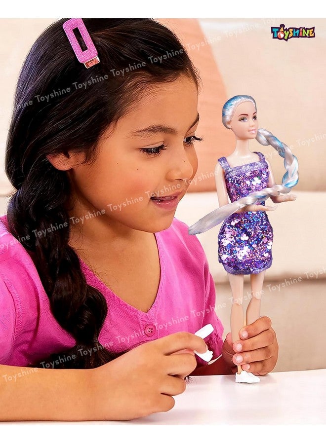 Toyshine Alia Doll with Briaded Hair Sequin Dress Strappy Heels Great Gift for Ages 3 Years Old & Up, Multi Color - Image 3