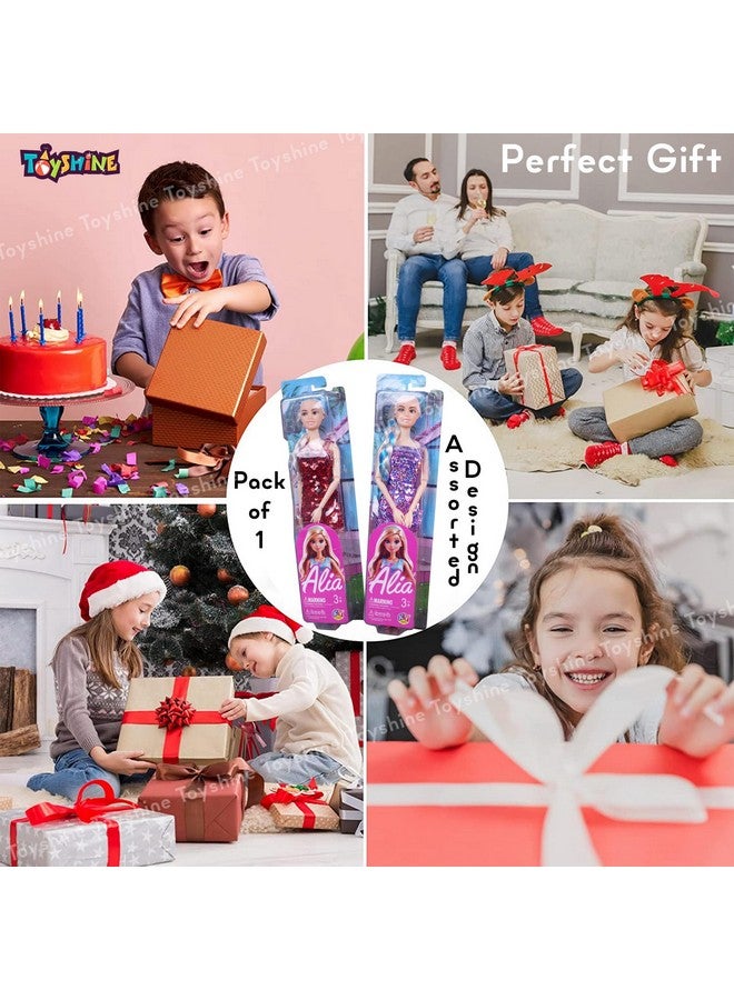Toyshine Alia Doll with Briaded Hair Sequin Dress Strappy Heels Great Gift for Ages 3 Years Old & Up, Multi Color - Image 4