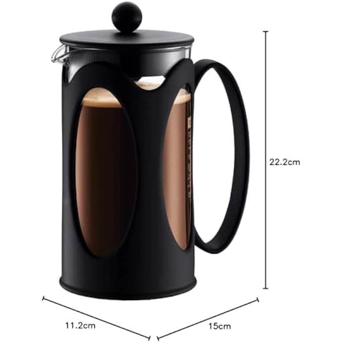 bodum Kenya Plastic French Press Coffee Maker Black 1 Litre Bd1068501 - Image 5