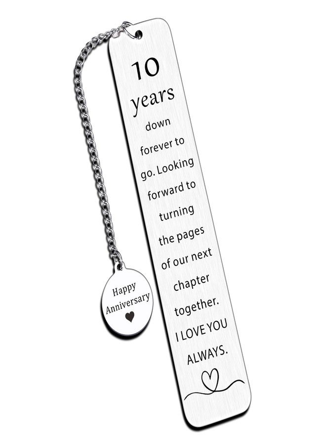Perleddom 10th Anniversary Tin Gifts for Couple 10 Year Wedding Anniversary Tin Gift for Women Men Bookmarks Gift for 10th Anniversary Date Night Gifts for Husband Anniversary Wedding Gift for Wife - Image 1