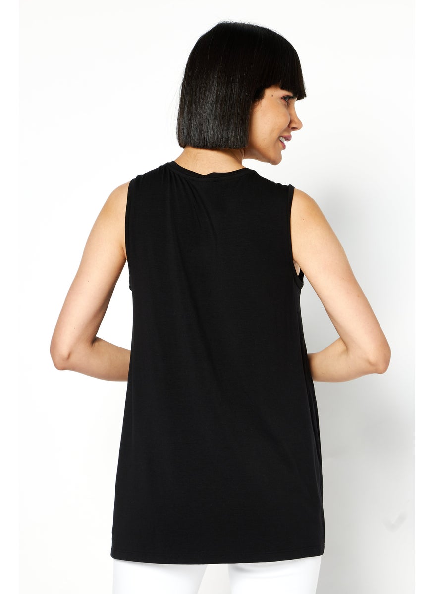 Women Crew Neck Sleeveless Plain Top, Black - pzsku/ZA267457D812321CBF860Z/45/_/1724350877/7ca913ed-d505-45ec-9562-dddfb08a087e