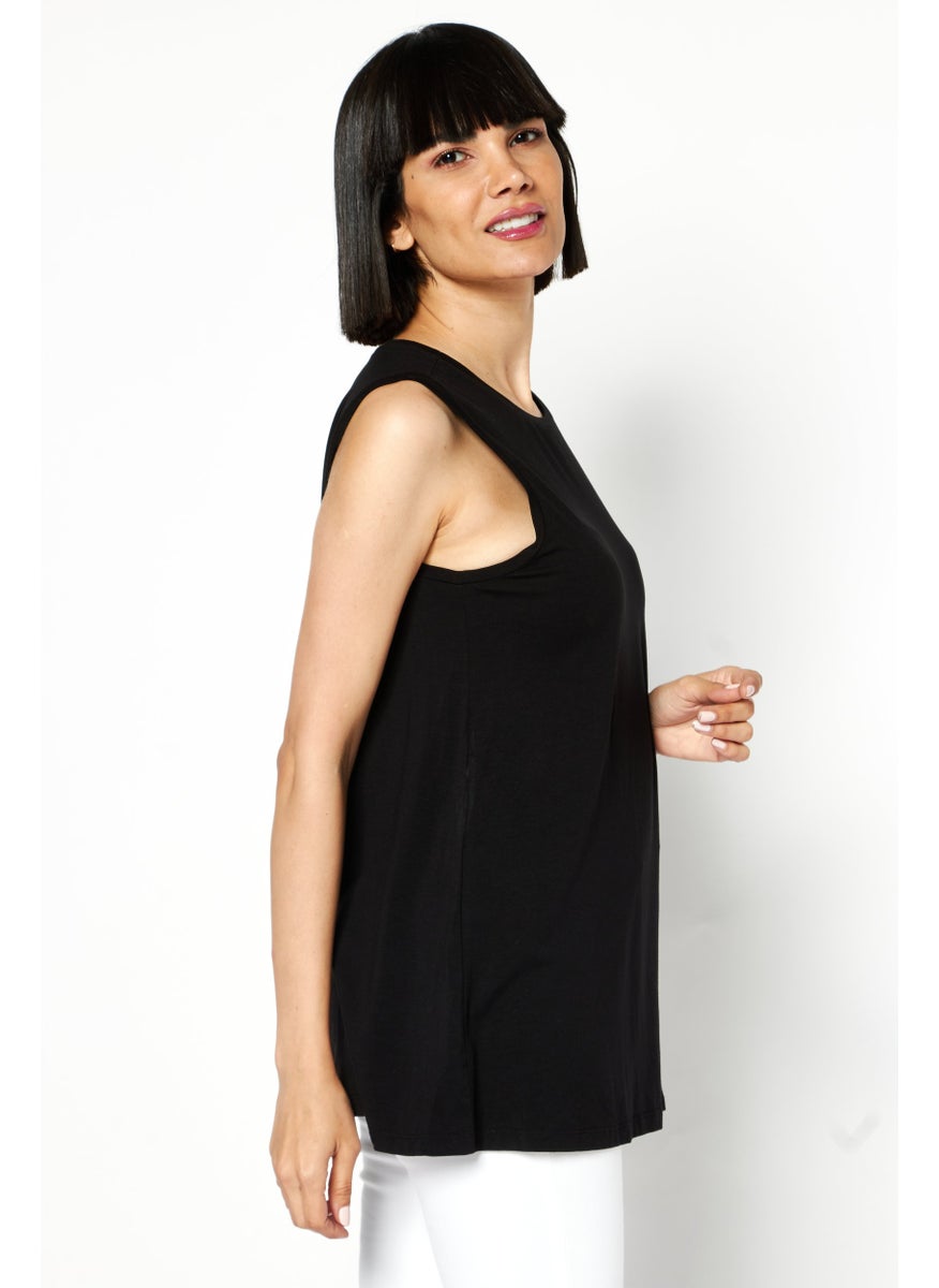 Women Crew Neck Sleeveless Plain Top, Black - pzsku/ZA267457D812321CBF860Z/45/_/1740495398/4a4f7c69-cee7-45df-9cdd-ef18de6c04f1