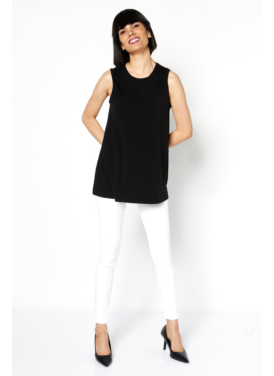 Women Crew Neck Sleeveless Plain Top, Black - pzsku/ZA267457D812321CBF860Z/45/_/1740495401/2c21d215-0866-4f6e-8370-f4866357c70f