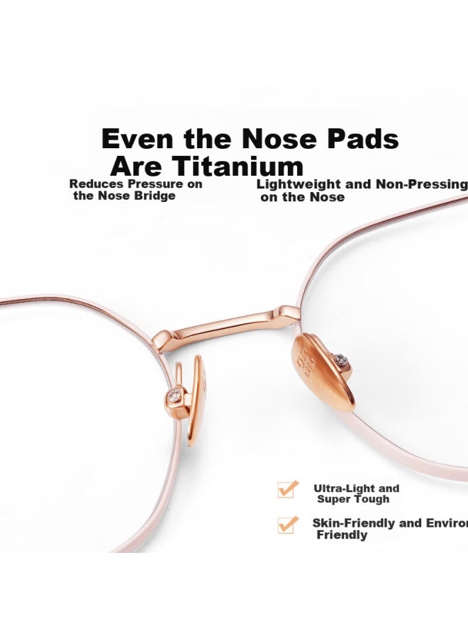 Sunset Red Pure Titanium Reading Gl For Women Fashionable High-end Blue Light Blocking Mother's Day Gift  New E301 250 Degree - Image 4